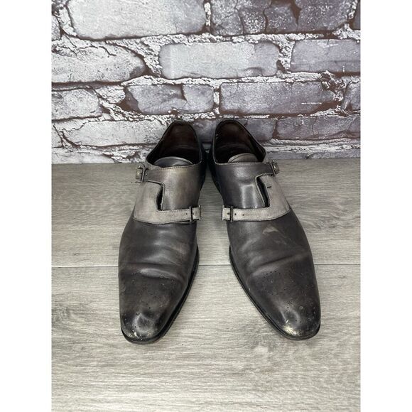 Mezlan 4352 Gray Leather Suede Buckle Monk Strap Dress Shoes Men Sz 8.5M US/42EU main image 10